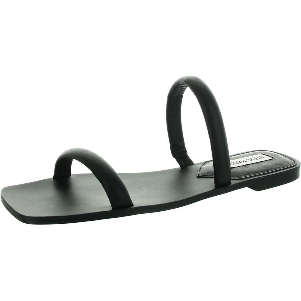 Steve Madden Black Slide Sandals Modern Minimalist